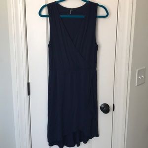 TART Navy Jersey Faux-Wrap Dress